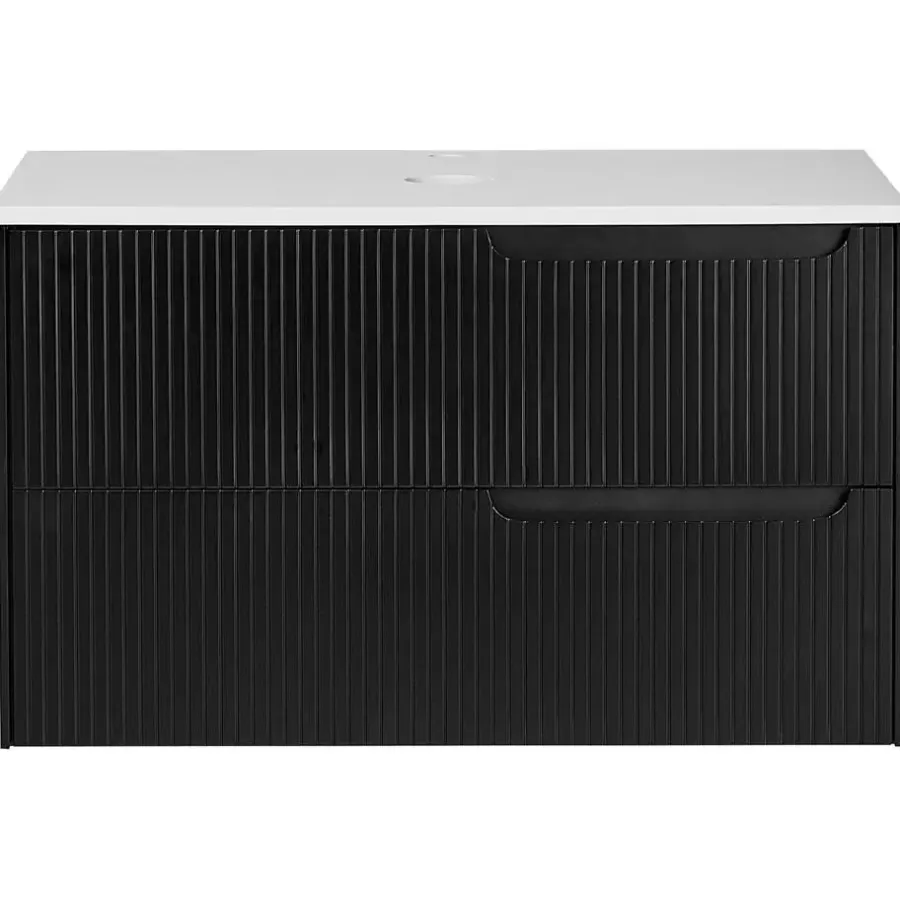 Leen Bakker QUINTELA - Badkamermeubel - Zwart - 80 x 52 cm - MDF