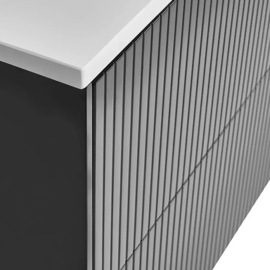 Leen Bakker QUINTELA - Badkamermeubel - Zwart - 80 x 52 cm - MDF