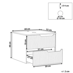 Wastafelkasten-Leen Bakker QUINTELA - Badkamermeubel - Wit - 60 x 52 cm - MDF