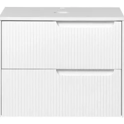 Wastafelkasten-Leen Bakker QUINTELA - Badkamermeubel - Wit - 60 x 52 cm - MDF