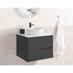 Leen Bakker QUINTELA - Badkamermeubel - Zwart - 60 x 52 cm - MDF
