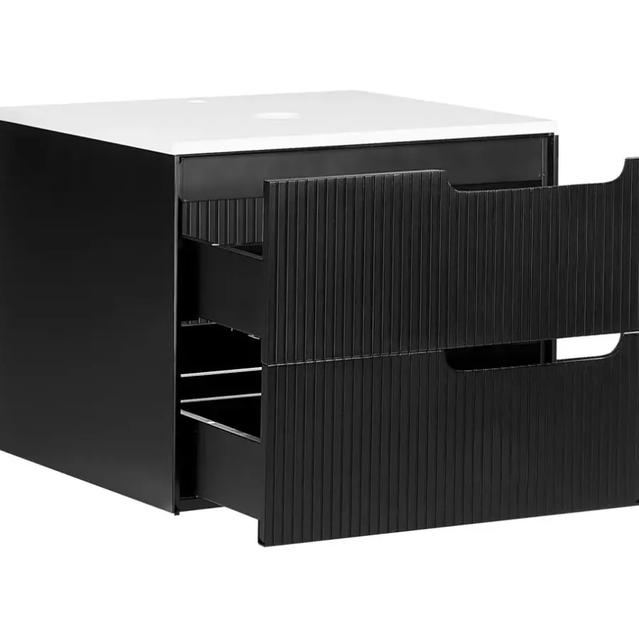 Leen Bakker QUINTELA - Badkamermeubel - Zwart - 60 x 52 cm - MDF