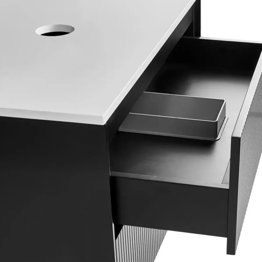 Leen Bakker QUINTELA - Badkamermeubel - Zwart - 60 x 52 cm - MDF
