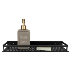 Wandplanken-QUVIO Badkamer plankje Aluminium - Zwart - 40 cm