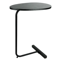 QUVIO Bijzettafel ovaal - 30 x 45 x 60 cm - Zwart