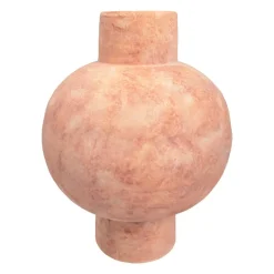 QUVIO Bloemenvaas - Keramiek - Bol - 25 cm - Oranje