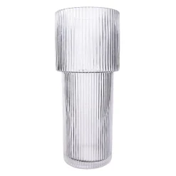 QUVIO Cilinder vaas - Smal - Glas - 24,5 cm - Transparant