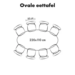 Industriële Eettafels|Houten Eettafels-QUVIO Eettafel Sofia – Ovaal – 220x100 cm – Kruispoot - Naturel