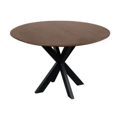 QUVIO Eettafel Sofia – Rond – Ø120 – Kruispoot – Bruin