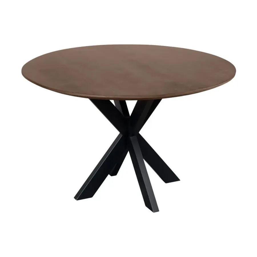 QUVIO Eettafel Sofia – Rond – Ø120 – Kruispoot – Bruin