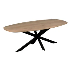 Houten Eettafels|Ovale Eettafels-QUVIO Eettafel Sofia– Deens ovaal – 180x90 cm – Kruispoot – Naturel