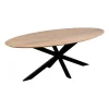 QUVIO Eettafel Sofia– Ovaal – 180x90 cm – Kruispoot – Naturel