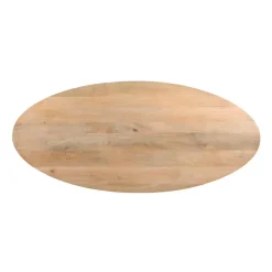 QUVIO Eettafel Sofia– Ovaal – 180x90 cm – Kruispoot – Naturel