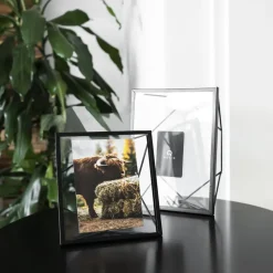 Fotolijsten-QUVIO Fotolijstje hexagon staal 15 x 15cm - Zwart