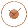 QUVIO Grote wandklok – 35cm – Hout – Plexiglas - Donkerbruin