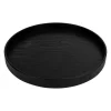 QUVIO Houten dienblad rond - Zwart - Maat S (24 cm)