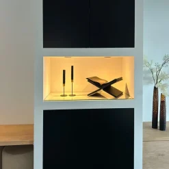 Kandelaars En Windlichten-QUVIO Kaarsenstandaard - set van 2 (klein en groot) - Metaal - Zwart en Goud