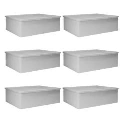 QUVIO Kast Organizer kunststof - Grijs - Set van 6
