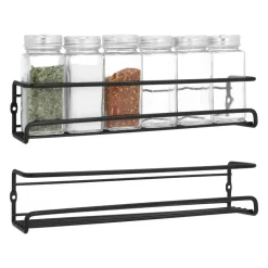 Wandrekken-QUVIO Kruiden plank set van 2 - Metaal - Zwart