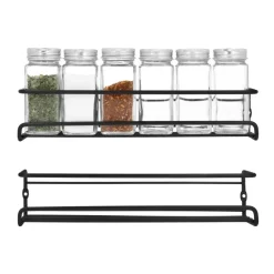 Wandrekken-QUVIO Kruiden plank set van 2 - Metaal - Zwart