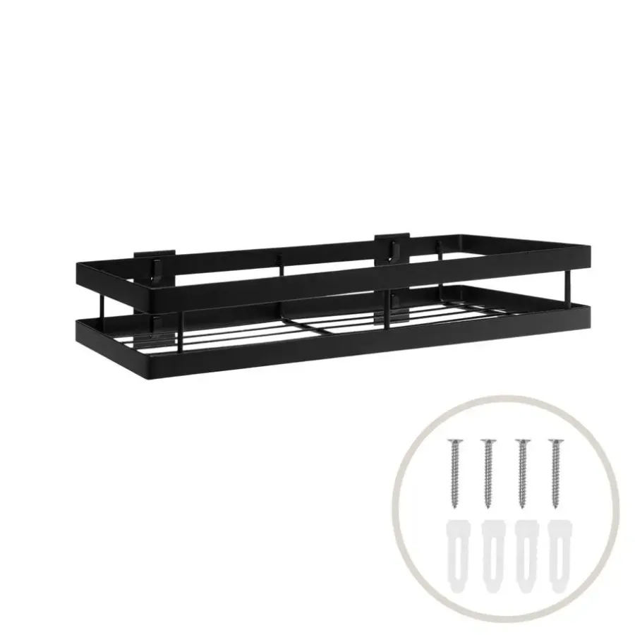 Wandrekken-QUVIO kruidenrek keuken metaal - Zwart - 40 cm