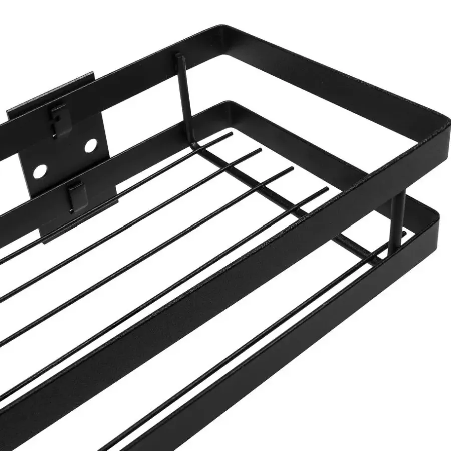 Wandrekken-QUVIO kruidenrek keuken metaal - Zwart - 40 cm