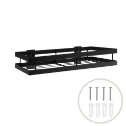 Wandrekken-QUVIO kruidenrek keuken metaal - Zwart - 40 cm