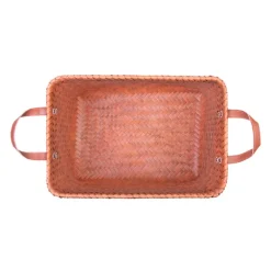 QUVIO Opbergmand gevlochten - Rechthoek - Rotan - 38x28x24 cm - Bruin