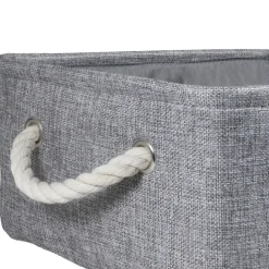Opbergmanden-QUVIO Opbergmand met handvaten van touw - Grijs - M - Set van 2