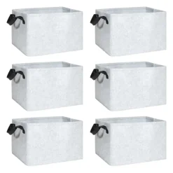 Opbergmanden-QUVIO Opbergmand Vilt - Grijs - Set van 6