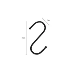Kledingopbergers-QUVIO Ophanghaken - RVS - zwart - S - 6,5 cm (h) - 10 stuks