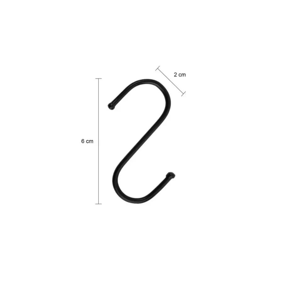 Kledingopbergers-QUVIO Ophanghaken - RVS - zwart - S - 6,5 cm (h) - 10 stuks