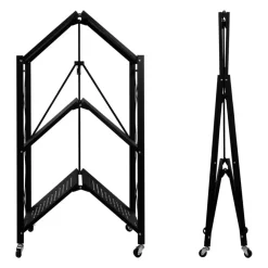 Sidetables-QUVIO Opvouwbaar keukenkastje metaal - Zwart