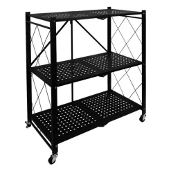 Sidetables-QUVIO Opvouwbaar keukenkastje metaal - Zwart