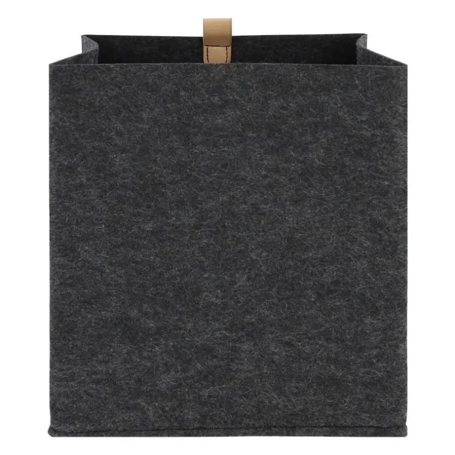 Opbergmanden-QUVIO Organizer vierkant - 23 x 26,5 cm - Vilt - Donker grijs
