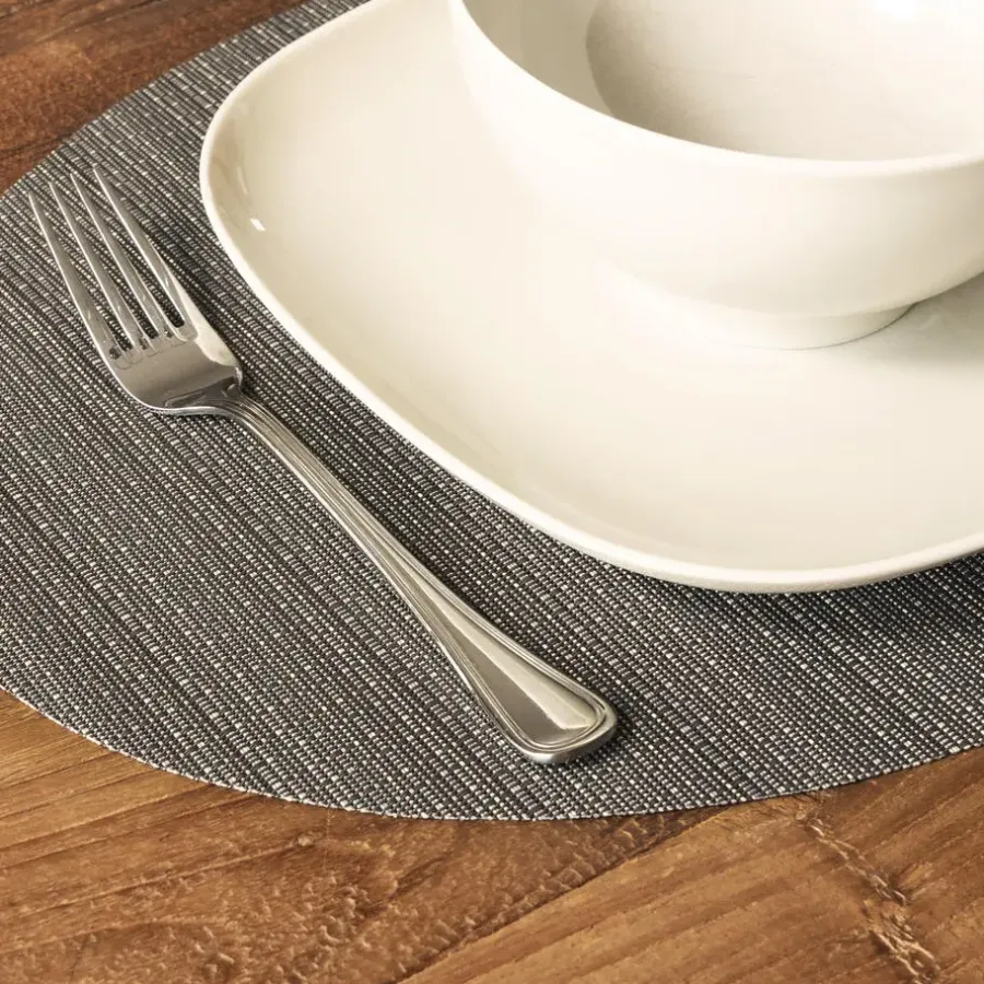 Placemats-QUVIO Placemat ovaal - 32 x 45 cm - Grijs/bruin - Set van 6