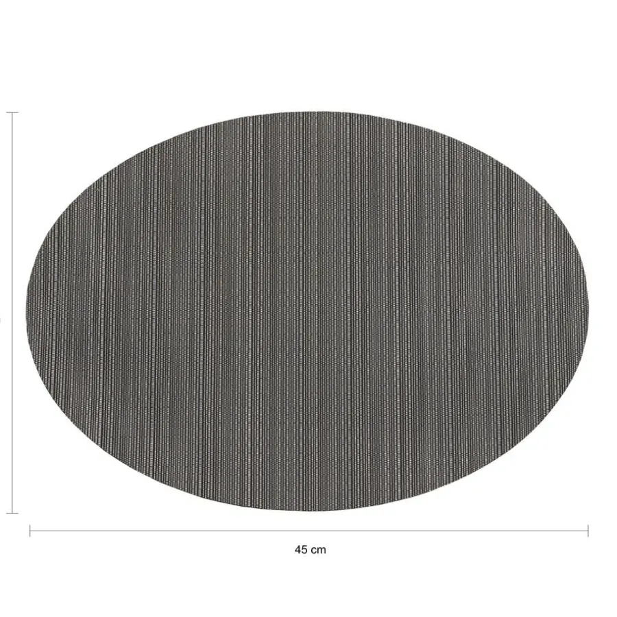 Placemats-QUVIO Placemat ovaal - 32 x 45 cm - Grijs/bruin - Set van 6