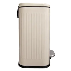 QUVIO Prullenbak 13 L - Rechthoekig afgerond - Metaal - Beige