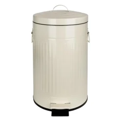 Prullenbakken-QUVIO Prullenbak retro - 12 L - Metaal - Beige