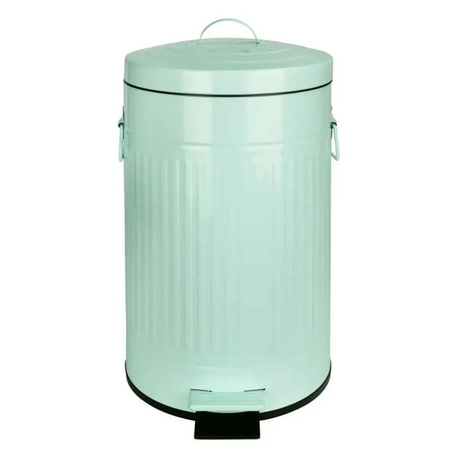 QUVIO Prullenbak retro - 12 L - Metaal - Groen