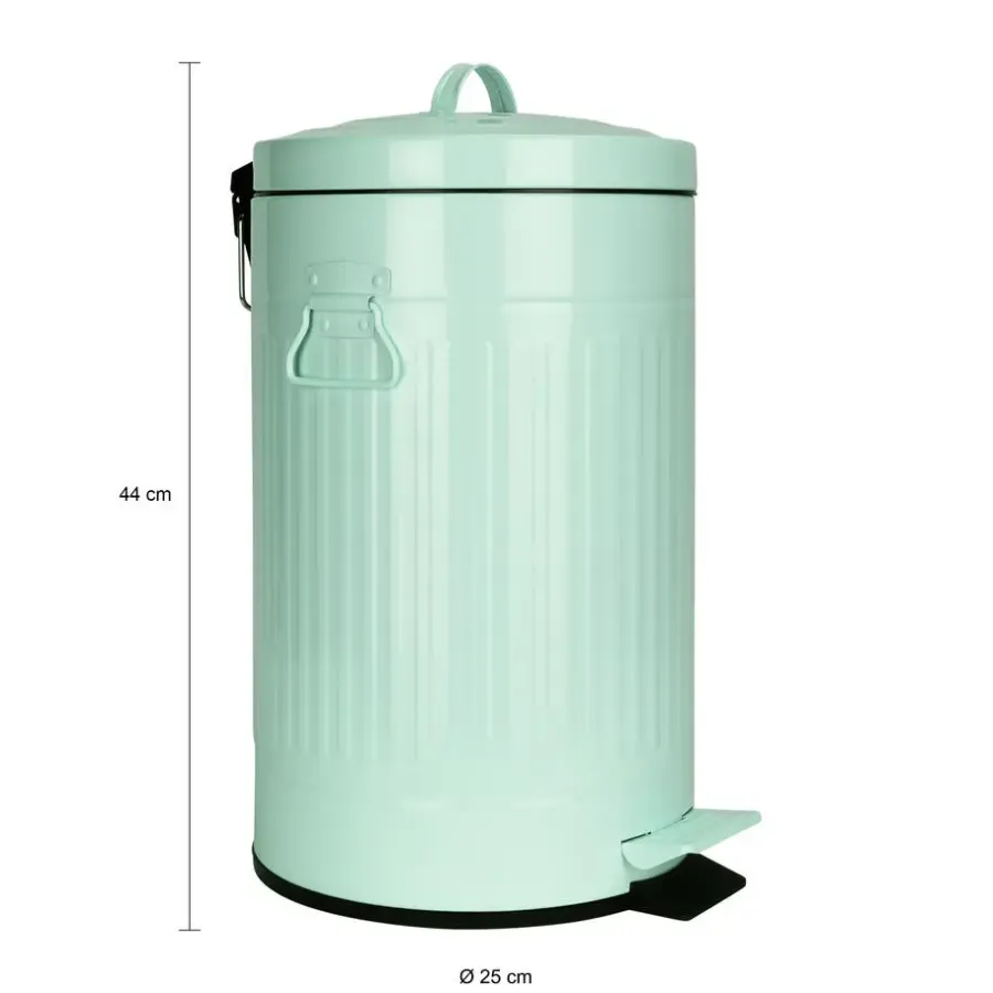 QUVIO Prullenbak retro - 12 L - Metaal - Groen