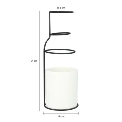 QUVIO Vaas - Keramiek met metalen frame