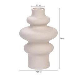 QUVIO Vaas - Keramisch - 21 cm - Beige