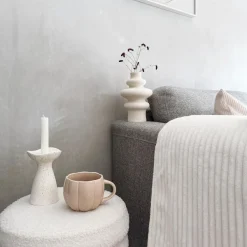 QUVIO Vaas - Keramisch - 21 cm - Beige