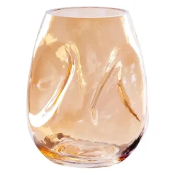QUVIO Vaas gekreukt - Maat S - Glas - Beige