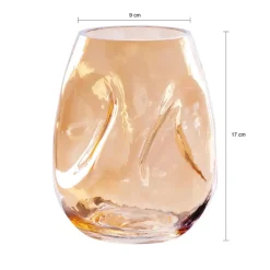 QUVIO Vaas gekreukt - Maat S - Glas - Beige