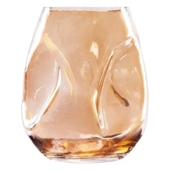 QUVIO Vaas gekreukt - Maat S - Glas - Beige