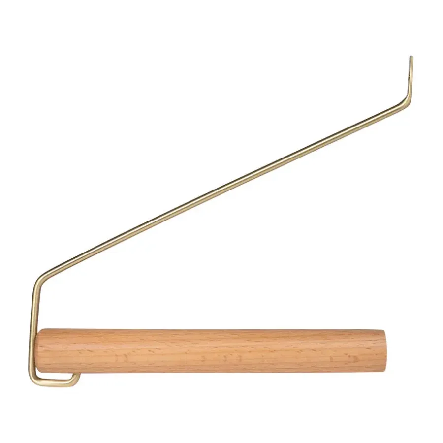 Kledingrekken|Kledingrekken-QUVIO Wandhaak met hout en metaal - Goud + lichthout