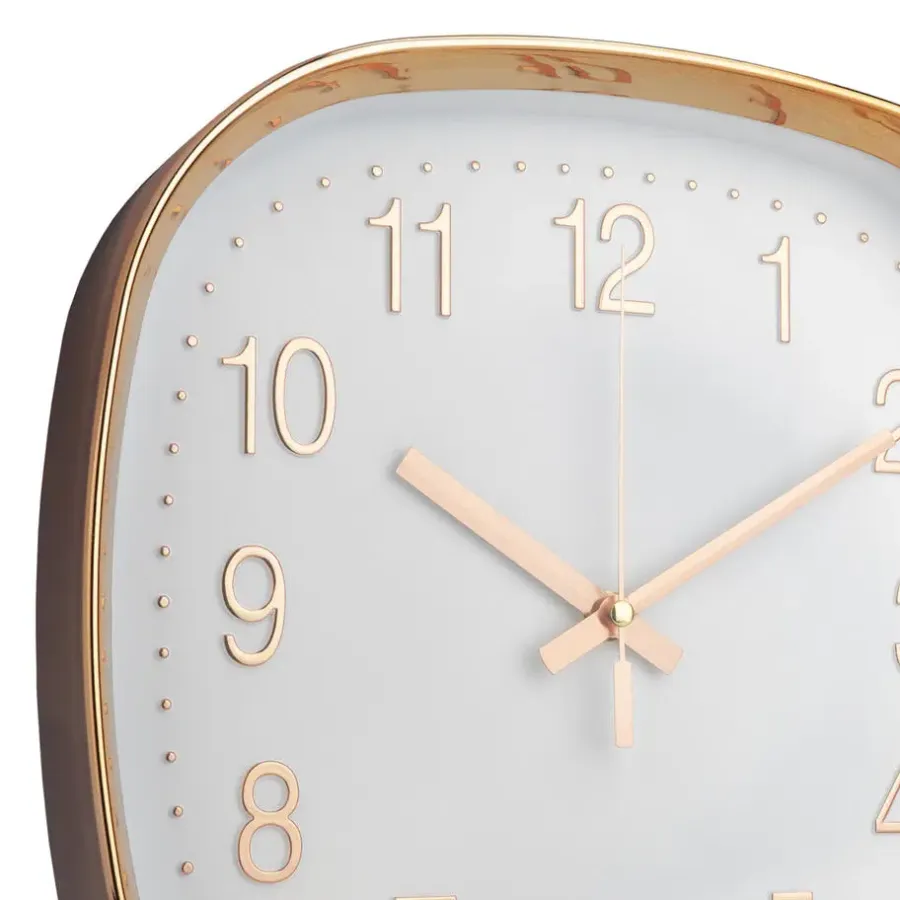 QUVIO Wandklok - 30 cm - Rosegoud en wit