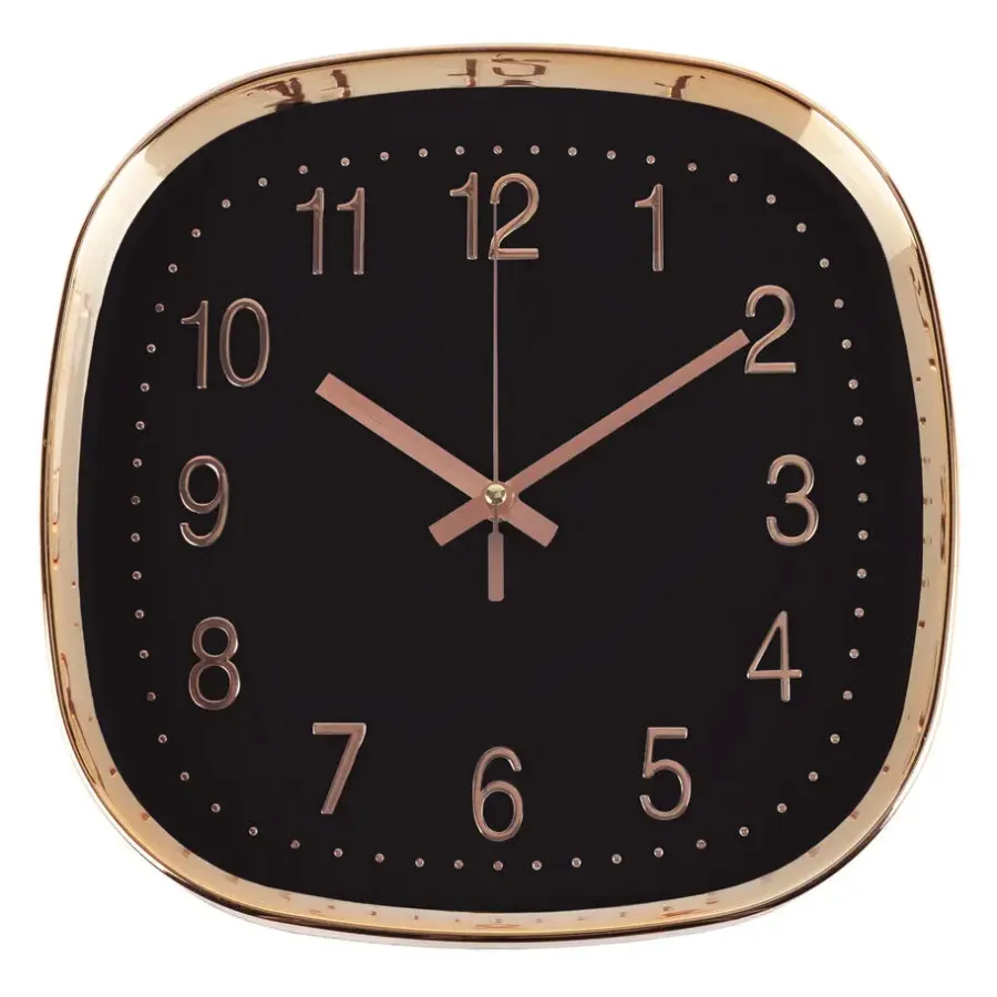 QUVIO Wandklok - 30 cm - Roségoud en zwart